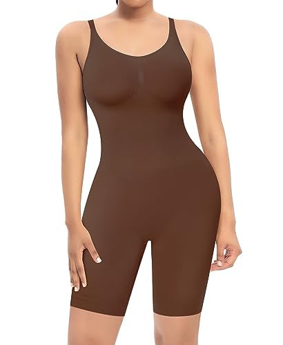 YARRCO Shapewear Damen Body Shaper Bauchweg Shaping Bodysuits Figurformende Unterwäsche Miederbody Formende Miederhose (Hellbraun, M) von YARRCO