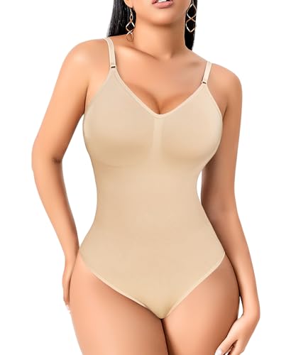 YARRCO Shaping Body für Frauen Bauchkontrolle Shapewear Bodysuit Nahtlos Ganzkörperformer Camisole Tank Tops Verstellbare Träger, #1 Nude-Slip, 38 von YARRCO