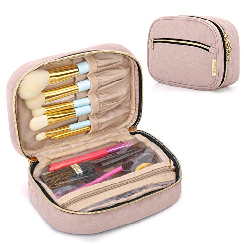 Yarwo Make up Tasche Organizer, Kosmetiktasche für Pinsel Sets und Makeup Zubehör, Pinselset Aufbewahrungstasche für Reise, Unterwegs, Urlaub (OHNE MAKEUP SET ENTHALTEN), Rosa von Yarwo