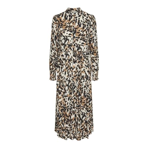 Y.A.S Damen YASALIRA LS Long Shirt Dress S. NOOS Kleid, Black/AOP:Leo Print, Large von YAS