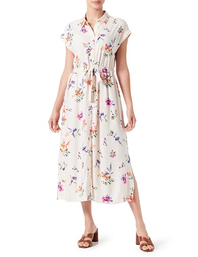 Y.A.S Damen YASASINA CS MIDI Belt Dress S. NOOS Kleid, Whitecap Gray/AOP:Botanica Print, Large von YAS