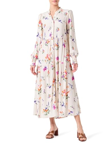 Y.A.S Damen YASASINA LS Long Shirt Dress S. NOOS Kleid, Whitecap Gray/AOP:Botanica Print, X-Large von YAS