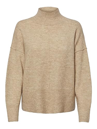 Y.A.S Damen YASBALIS LS HIGH Neck Knit S. NOOS Strickpullover, Nomad, Large von YAS