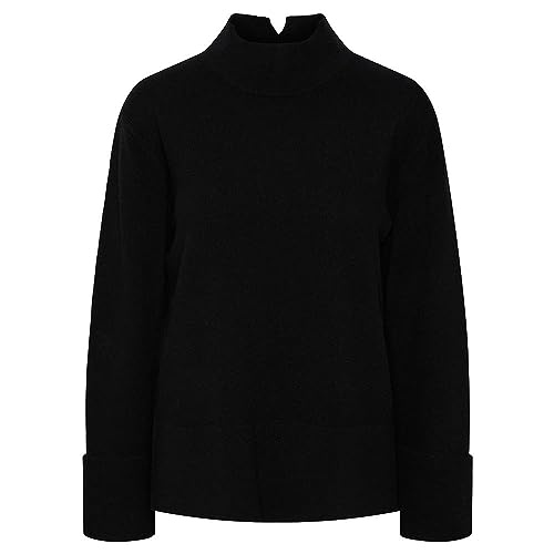Y.A.S Damen YASEMILIE Highneck Knit Pullover S. NOOS Strickpullover, Black, Medium von YAS