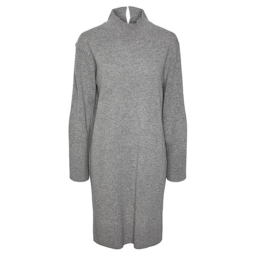 Y.A.S Damen YASEMILIE LS HIGH Neck Knit Dress S.NOOS Strickkleid, Light Grey Melange, L von YAS