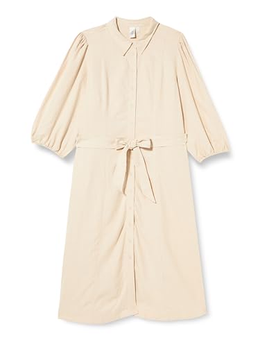 Y.A.S Damen YASFLAXY 3/4 Linen Shirt Dress NOOS Blusenkleid, Birch, X-Large von YAS