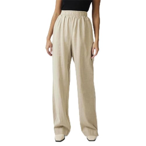 Y.A.S Damen YASFLAXY HW Linen Pant NOOS Stoffhose, Birch, M von YAS