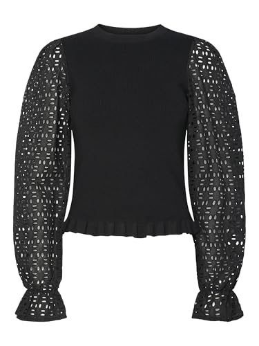 Y.A.S Damen YASHOLLI LS Knit Pullover NOOS Strickpullover, Black, XX-Large von YAS