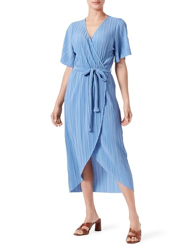 Y.A.S Damen YASOLINDA SS MIDI WRAP Dress S. NOOS Wickelkleid, Ashleigh Blue, L von YAS
