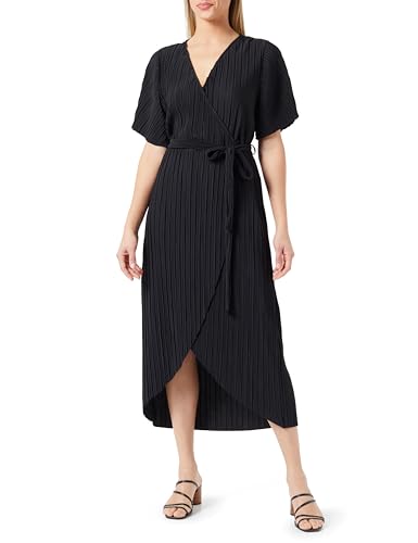 Y.A.S Damen YASOLINDA SS MIDI WRAP Dress S. NOOS Kleid, Black, X-Small von YAS