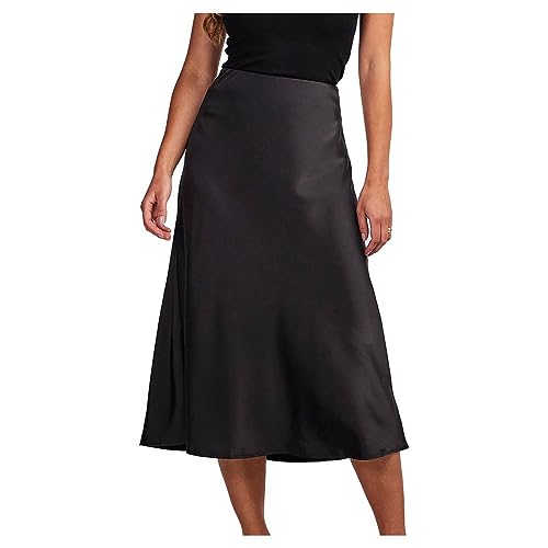 Y.A.S Damen YASPELLA HW MIDI Skirt S. NOOS Rock, Black, S von YAS