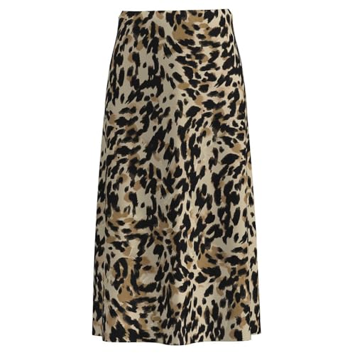 Y.A.S Damen YASPELLA HW MIDI Skirt S. NOOS Rock, Black/AOP:Leo Print, L von YAS