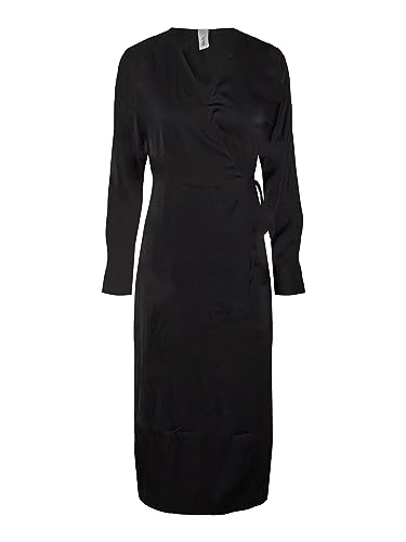 Y.A.S Damen YASPELLA LS WRAP MIDI Dress S. NOOS Kleid, Black, XX-Large von YAS