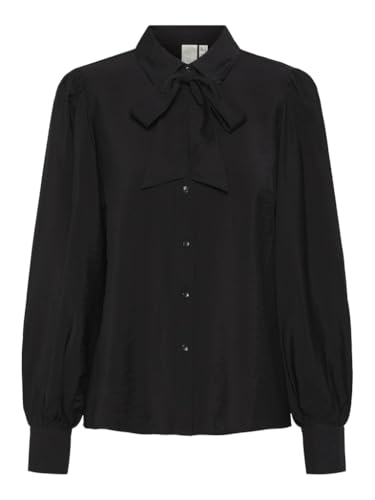 Y.A.S Damen YASPIL LS Bow Shirt S. NOOS Bluse, Black, Large von YAS