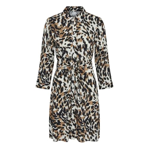 Y.A.S Damen YASSAVANNA 3/4 Short Shirt Dress S. NOOS Kleid, Black/AOP:Leo Print, X-Large von YAS