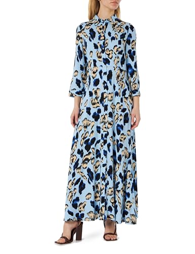 Y.A.S Damen YASSAVANNA Long Shirt Dress S. NOOS Kleid, Clear Sky/AOP:LIRO Print, Large von YAS