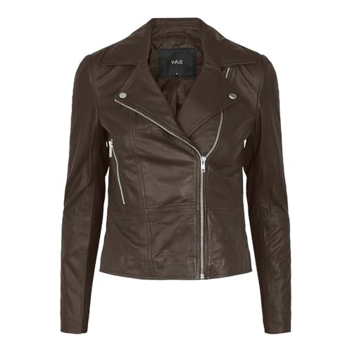 Y.A.S Damen YASSOPHIE Leather Jacket NOOS Lederjacke, Chicory Coffee, XXL von YAS