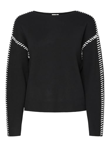 Y.A.S Damen YASSTITCHA LS Knit Pullover S. NOOS Strickpullover, Black, S von YAS