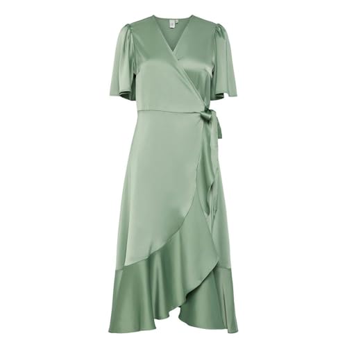 Y.A.S Damen YASTHEA 2/4 MIDI WRAP Dress S. NOOS Kleid, Loden Frost, X-Small von YAS