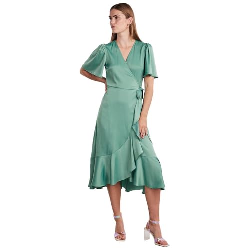 Y.A.S Damen YASTHEA 2/4 MIDI WRAP Dress S. NOOS Wickelkleid, Malachite Green, Small von YAS