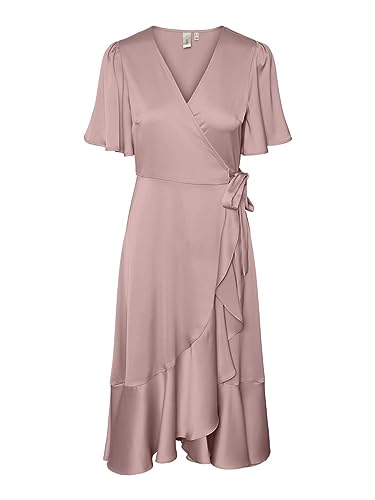 Y.A.S Damen YASTHEA 2/4 MIDI WRAP Dress S. NOOS Wickelkleid, Pale Mauve, Medium von YAS