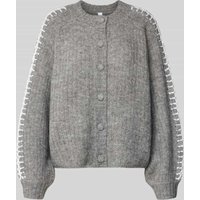 YAS Cardigan mit Rundhalsausschnitt Modell 'OLLY' in Mittelgrau, Größe S von YAS