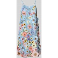 YAS Cocktailkleid mit Spaghettiträgern Modell 'FLOWERING' in Hellblau, Größe 40 von YAS