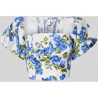 YAS Cropped Blusenshirt mit Square-Neck-Ausschnitt Modell 'SIENNA' in Hellblau, Größe 38 von YAS