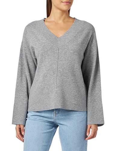 Y.A.S Damen YASEMILIE LS V-Neck Knit Pullover S.NOOS Strickpullover, Light Grey Melange, Small von YAS