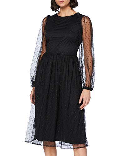 YAS Damen YASLISSO LS MIDI Dress Kleid, Black, S von YAS