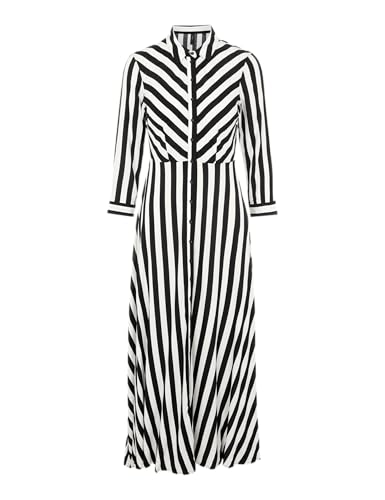 Y.A.S Damen YASSAVANNA Long Shirt Dress S. NOOS Kleid, Black/Stripes:W White Stripes, XL von YAS