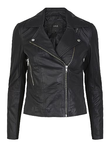 Y.A.S Damen YASSOPHIE Leather Jacket NOOS Lederjacke, Black, XXL von YAS