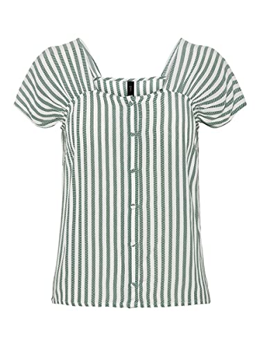 YAS Damen YASSTAPLE SS VIP Top, Mehrfarbig (Star White Stripes: Green Stripes), 40 (Herstellergröße: L) von YAS