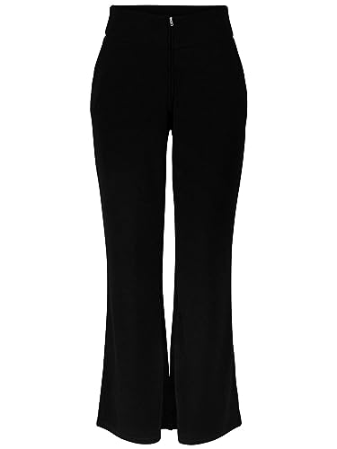 Y.A.S Damen YASVICTORIA Wide Pant S. NOOS Stoffhose, Black, L von YAS