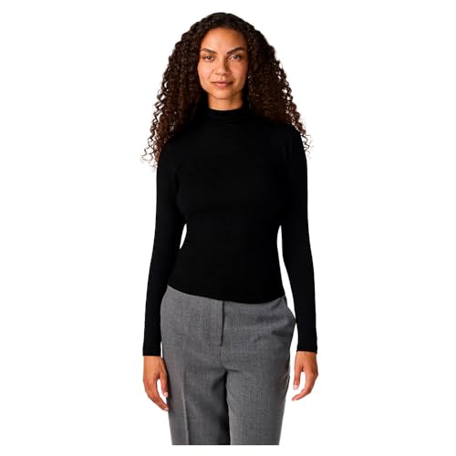 YAS Damen YASWOOLA LS HIGH Neck TOP NOOS Pullover, Black, XL von YAS