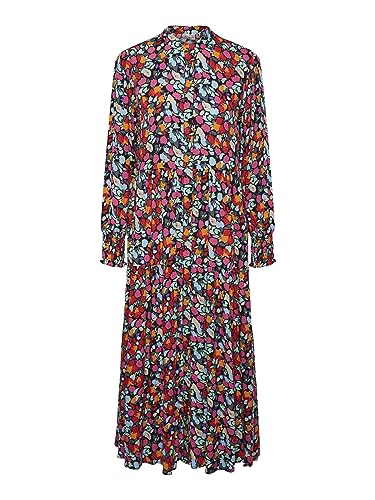 YAS Damen Yasalira Ls Long Shirt Dress S. Noos, Garden Topiary/Aop:small Flower Print, L von YAS