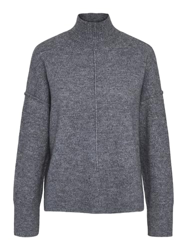 YAS Damen Yasbalis High Neck Knit S. Noos Strickpullover, Medium Grey Melange, M EU von YAS
