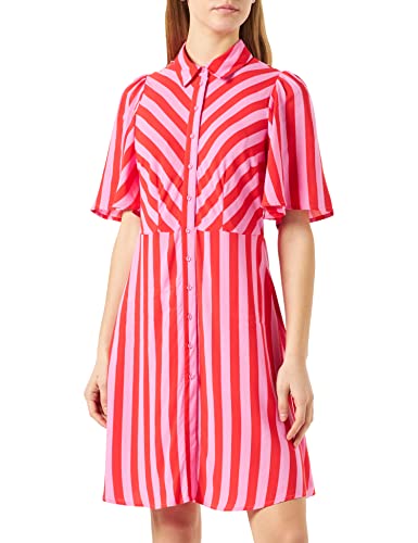 YAS Damen Yassavanna 2/4 Shirt Dress S. Noos Kleid, Cyclamen/Stripes:bittersweet, S EU von YAS