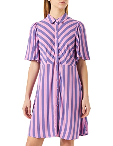 YAS Damen Yassavanna 2/4 Shirt Dress S. Noos Kleid, Orchid/Stripes:aster Purple, M EU von YAS