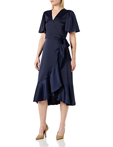 YAS Damen Yasthea 2/4 Midi Wrap Dress S. Noos Kleid, Evening Blue, L EU von YAS