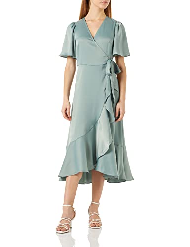 YAS Damen Yasthea 2/4 Midi Wrap Dress S. Noos Kleid, Green Milieu, M EU von YAS