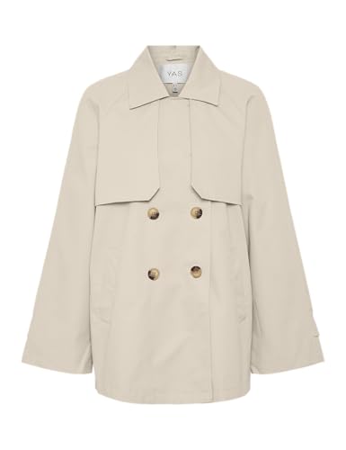 YAS Damen Yasvenice Ls Trenchcoat Noos, Doeskin, 42 EU von YAS