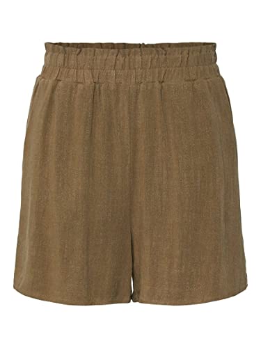 YAS Damen Yasviggi Hw Shorts Noos Hose, Hellbraun, XS EU von YAS