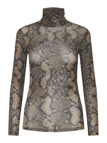 YAS Damen Yaswoola High Neck Top Noos Langarmshirt, Fungi/AOP:snakea, L EU von YAS