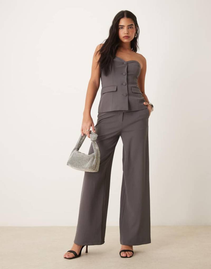 YAS - Elegante Hose in Gewitter-Grau mit weitem Bein von YAS