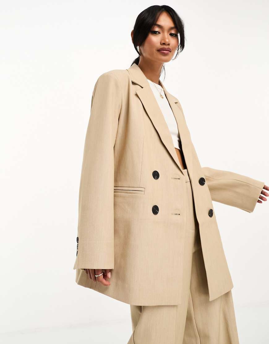 YAS - Eleganter, zweireihiger Blazer in Kamelbraun, Kombiteil-Neutral YAS - Eleganter, zweireihiger Blazer in Kamelbraun, Kombiteil-Neutral von YAS