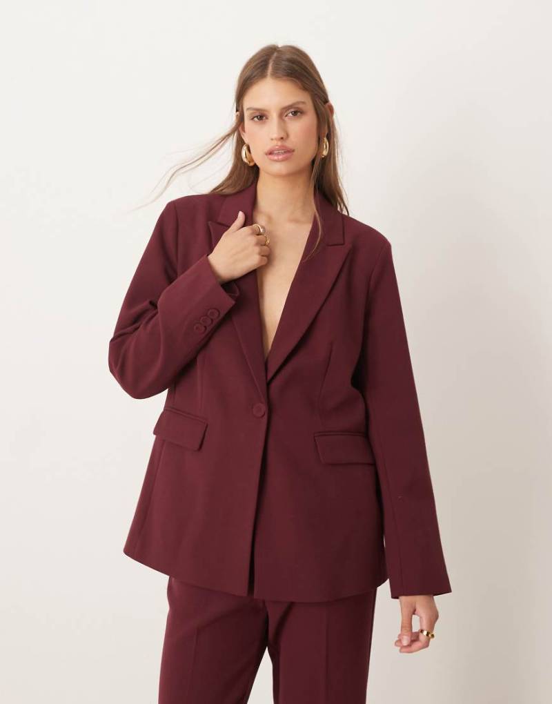 YAS - Eleganter Blazer in Burgunderrot, Kombiteil von YAS