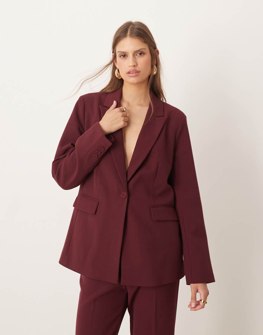 YAS - Eleganter Blazer in Burgunderrot, Kombiteil von YAS