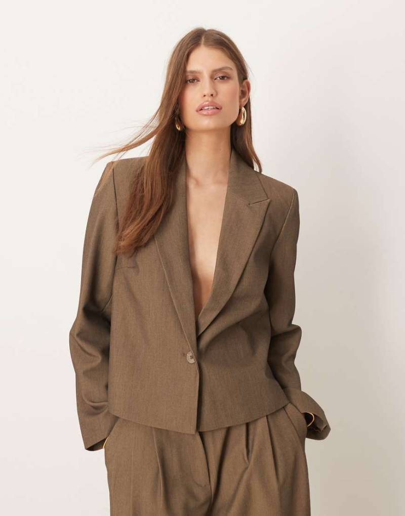 YAS - Eleganter, kurzer Blazer in Bleigrau, Kombiteil von YAS