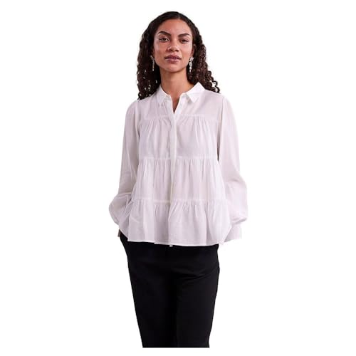 YAS Damen Yaspala S. Noos L S Shirts, Star White, M EU von YAS